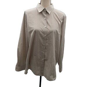 Orvis women TWO Checked shirt pair size 16- Check Pattern- One Red One Brown
